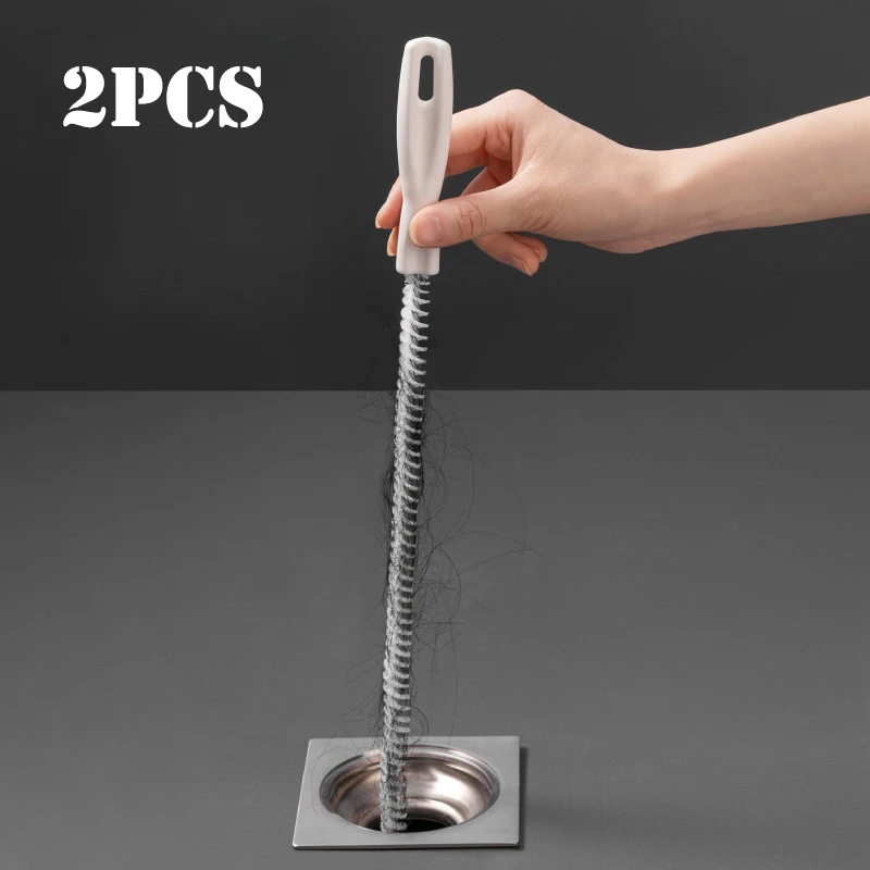 1/2pcs 슈퍼 긴 파이프 준설 브러쉬 욕실 헤어 하수도 싱크 청소 브러쉬 유연한 드레인 클리너 방해 플러그 구멍 리무버 도구