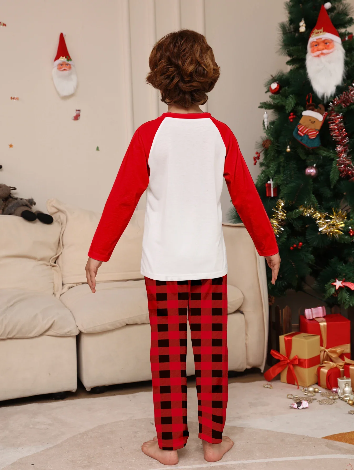 thumbnail image 4 of 2023 Feliz Navidad Ropa de Año Nuevo Mamá Hija Papá Hijo Bebé Conjuntos a juego Traje de 2 piezas Pijamas familiares Ropa de casa de algodón Pijamas, 4 of 5