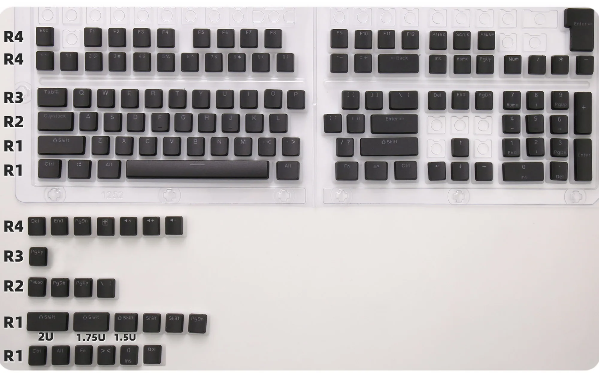 129 Keys Pudding Keycaps OEM Profile PBT Double Shot Keycap For Mx Switch Mechanical Keyboard ISO Layout RGB backlit Key Caps - 2