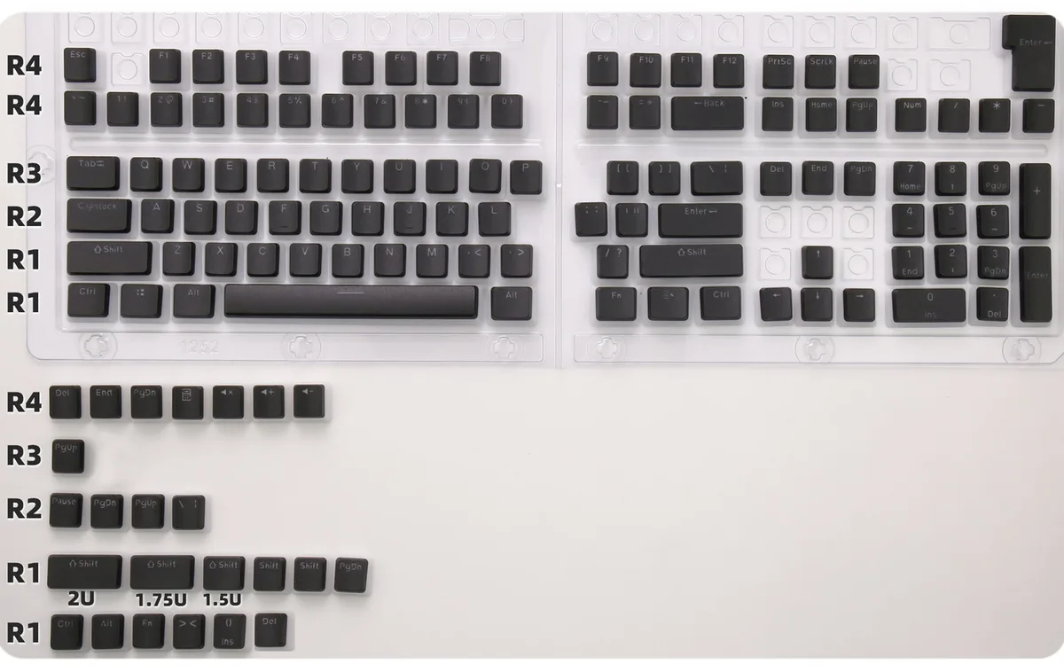 129 Keys Pudding Keycaps OEM Profile PBT Double Shot Keycap For Mx Switch Mechanical Keyboard ISO Layout RGB backlit Key Caps — view 2
