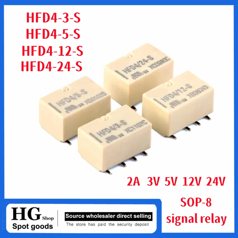 5 teile/los HFD4-3V 5v 12v 24v 8pin dip relais HFD4-3-S HFD4-5-S HFD4-12-S HFD4-24-S smd 2a sop8 hfd4 signal relais – Detail 1