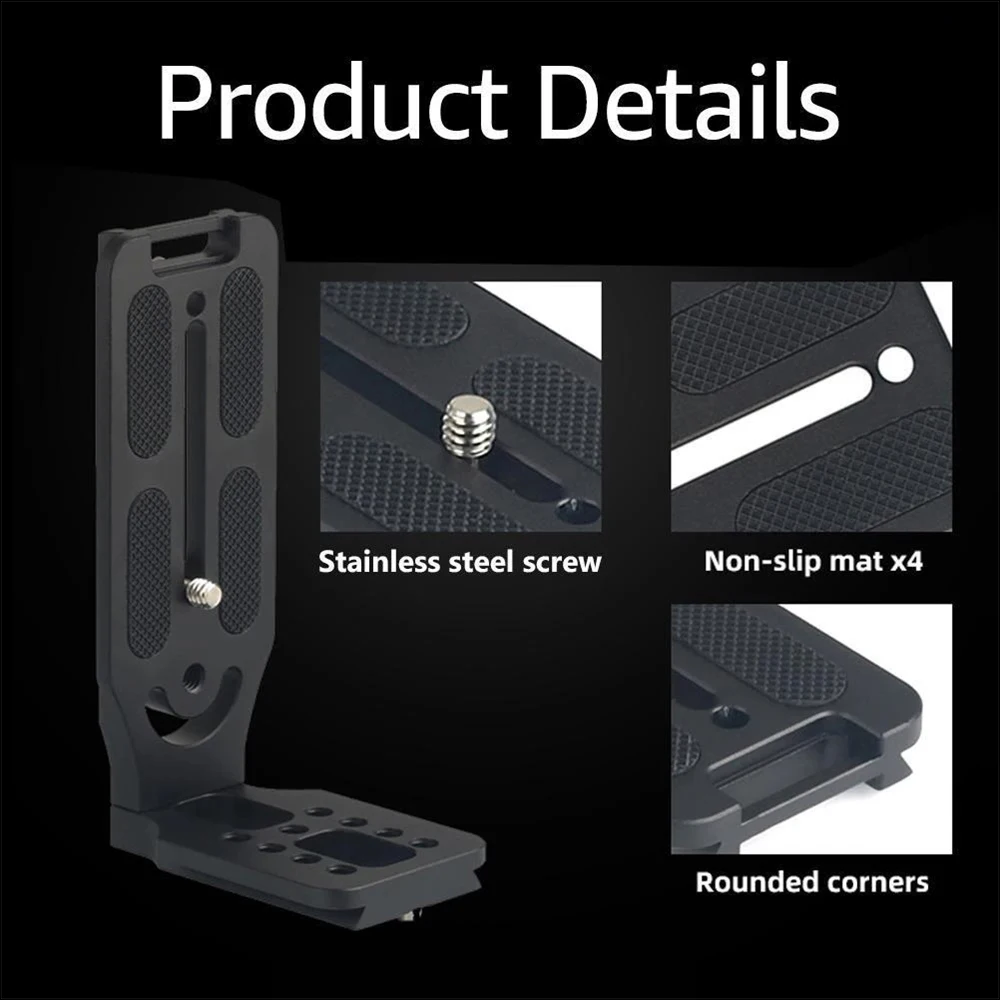 DSLR Camera L Bracket Quick Release Plate Vertical Horizontal Video Switching Compatible Canon Nikon Sony Aluminum