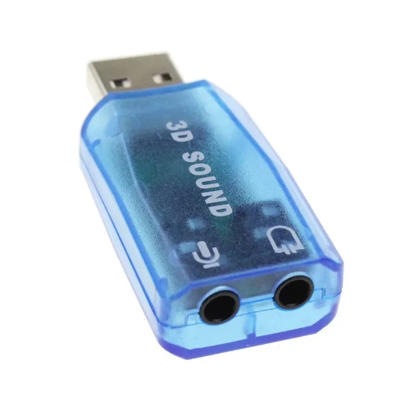 미니 외부 3D USB 사운드 카드 5.1 채널 오디오 카드 어댑터, PC 컴퓨터용 3.5mm 스피커 마이크 이어폰 인터페이스