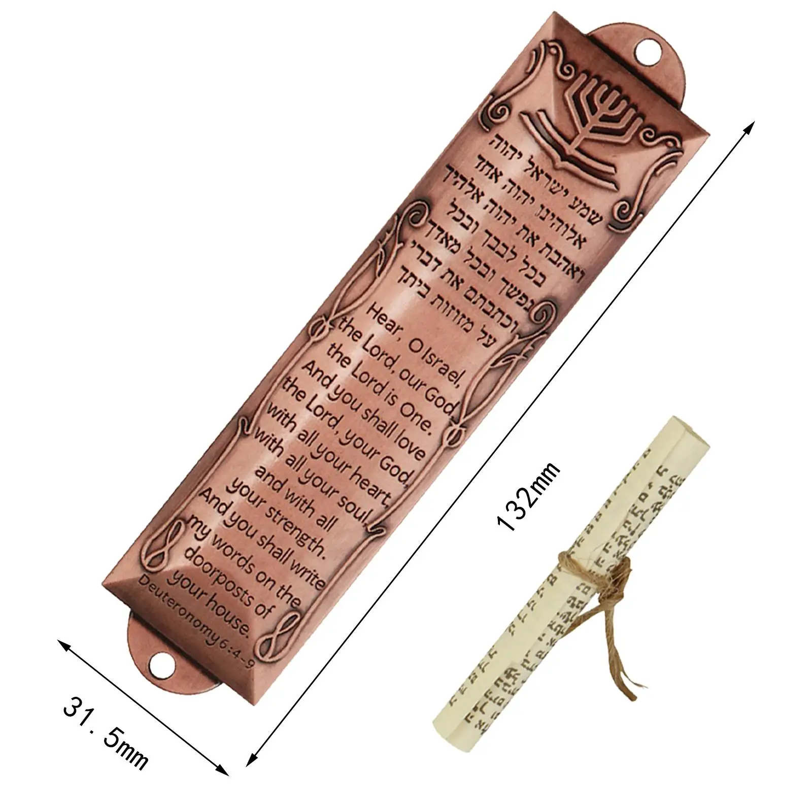 Mezuzah Plaque Alloy Mezuzah Ornament Retro 13cm Door Mezuzah for House Door