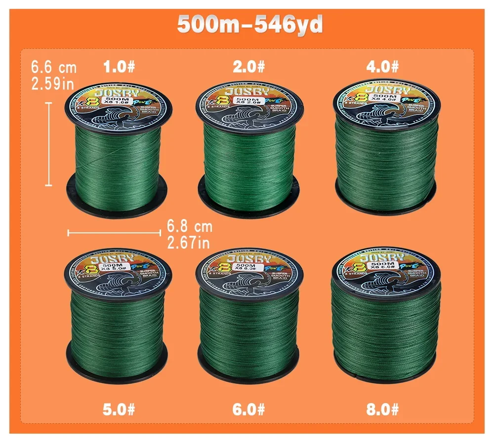 8 Stränge geflochtene Angelschnur 300m 500m 1000m m Multi filament Karpfen Angeln geflochtener Draht 25-65lb Angel zubehör Pe Schnur ﻿ – Detail 16