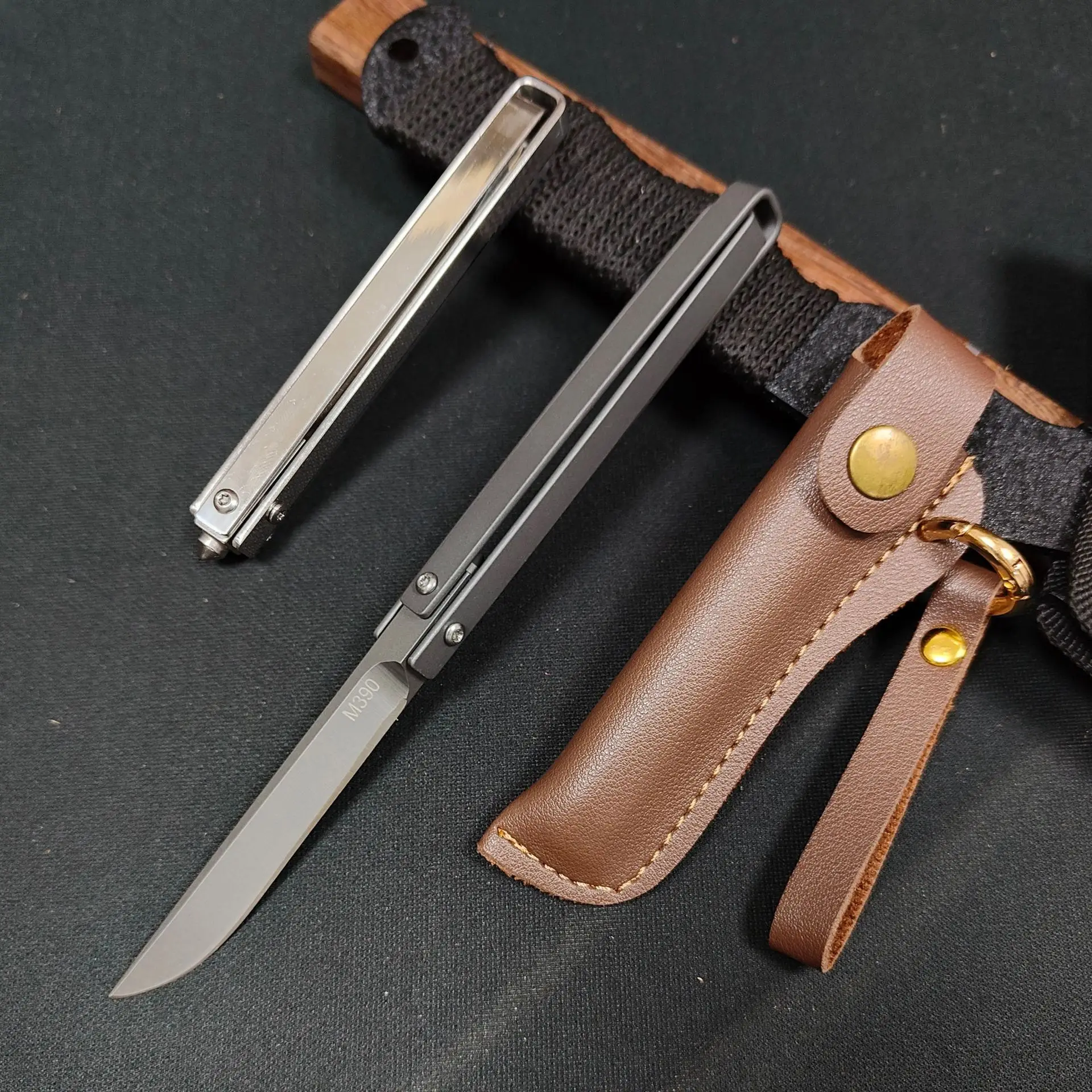 

Hot Sale Folding Knife M390 stainless steel Portable EDC Pocket Knives Barbecue Cut Meat Knife for BBQ,Camping Fruit Knife