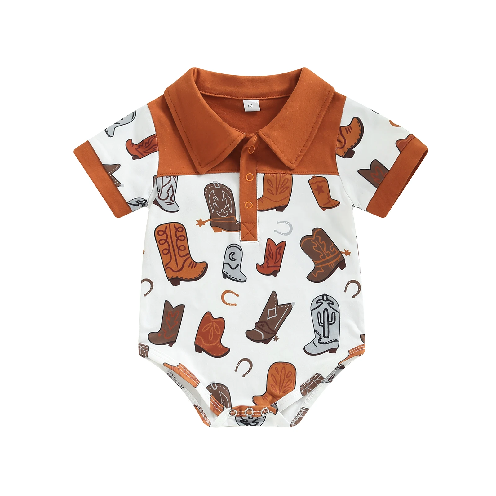 Infant Newborn Baby Boys Shirt Romper, Casual Long Sleeve Button Down