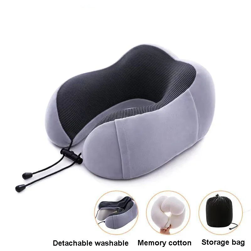 Soft U-shaped Memory Foam Neck Pillow Travel Pillow Massage Neck Pillow Sleeping Airplane Pillow Cervical Healthcare Bedding 2