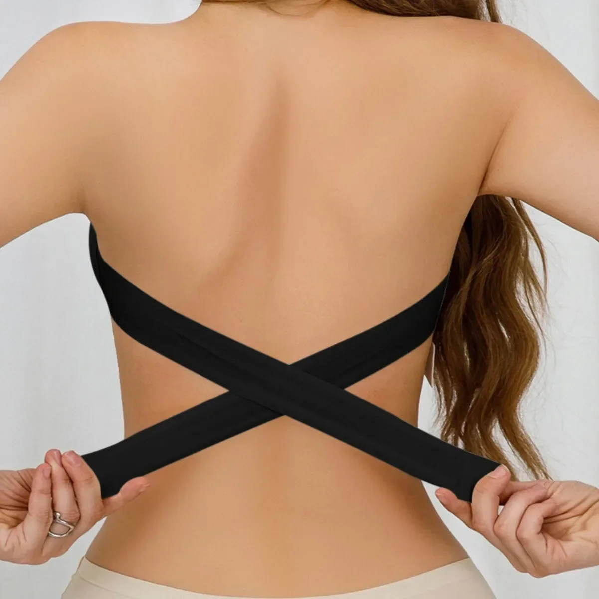 Fashion Women's Strapless No Padding Seamless Front Button Bra Bralette Wireless Sexy Seamless Tube Top Bra Underwear With Strap