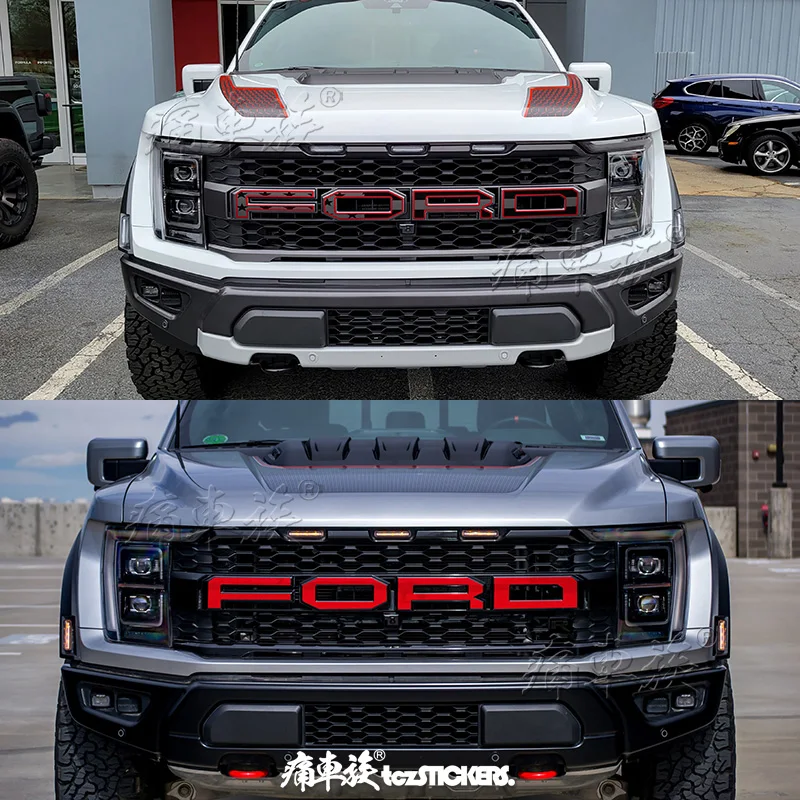 2004 Ford F150 Raptor Grill Ford Raptor SVT Grille Letter Decals With Outlines - Vinyl For 2012-2013 F-150 Raptor Ford Raptor Emblem - Foto 5