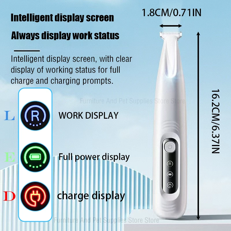 Waterproof Dog Paw Trimmer with LED Light & Display – Pet Hair Clippers for Grooming 5