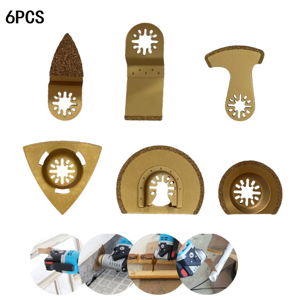 

6Pcs Oscillating Saw Blade Carbide Multi Cutting Disc Segment Saw Blade For Multifunction Power Tools Woodworking Accessories