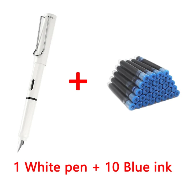 1 pen+10 ink Kawaii Fountain pen calligraphy Multi-function pen 0.38mm EF Nib school supplies stationery pens 07
