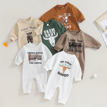 Baby Boy Western Bull Romper 1