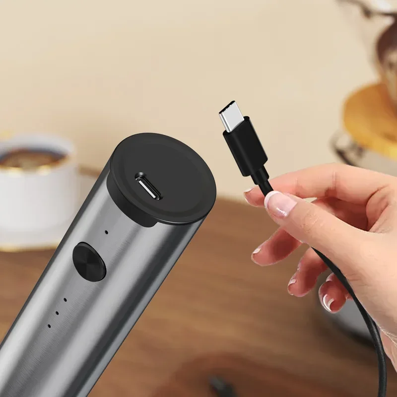 2in1 Electric Egg Beater USB Rechargeable Milk Frother Whisk Coffee Mixer Double Heads Milk Frothers Baking Stirrer Food Blender 5