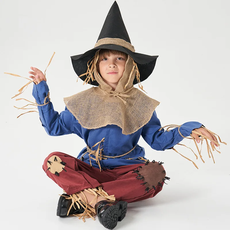 

The Wonderful Wizard of Oz Stage The Scarecrow Costume Kids Halloween Carnival Funny Party Anime Cosplay Outfit