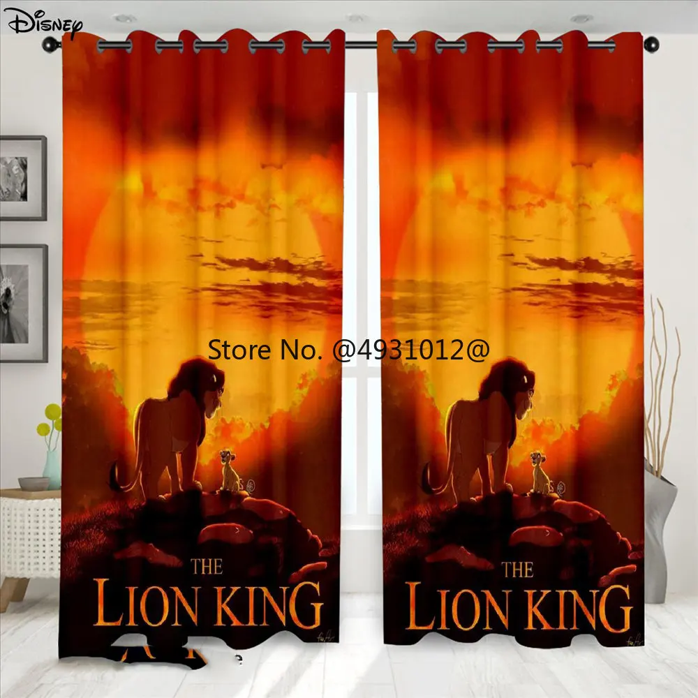 

2023 Disney The Lion King Simba 3D Cartoon Blackout Curtains Window Drapes Print Home Textiles Child Kids Gift 183x214cm