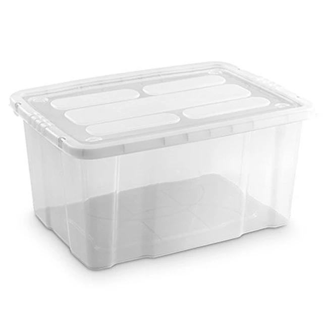 Tradineur - Caja de plástico transparente Nº 18, 60 litros, contenedor de  plástico para almacenamiento con tapa, interior y ext - AliExpress