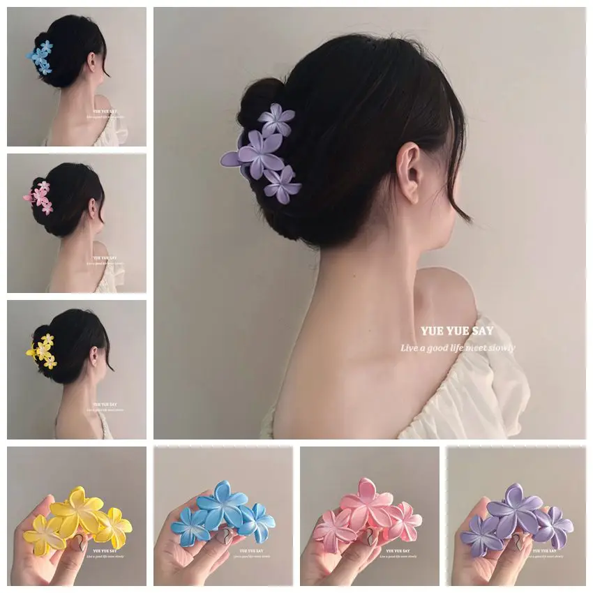 

Fashion Elegant gradient Flower Large Claw Clip For Women Girls Sweet Hair Claw Crab Hair Clamps Clip Barrette Hair Accessories