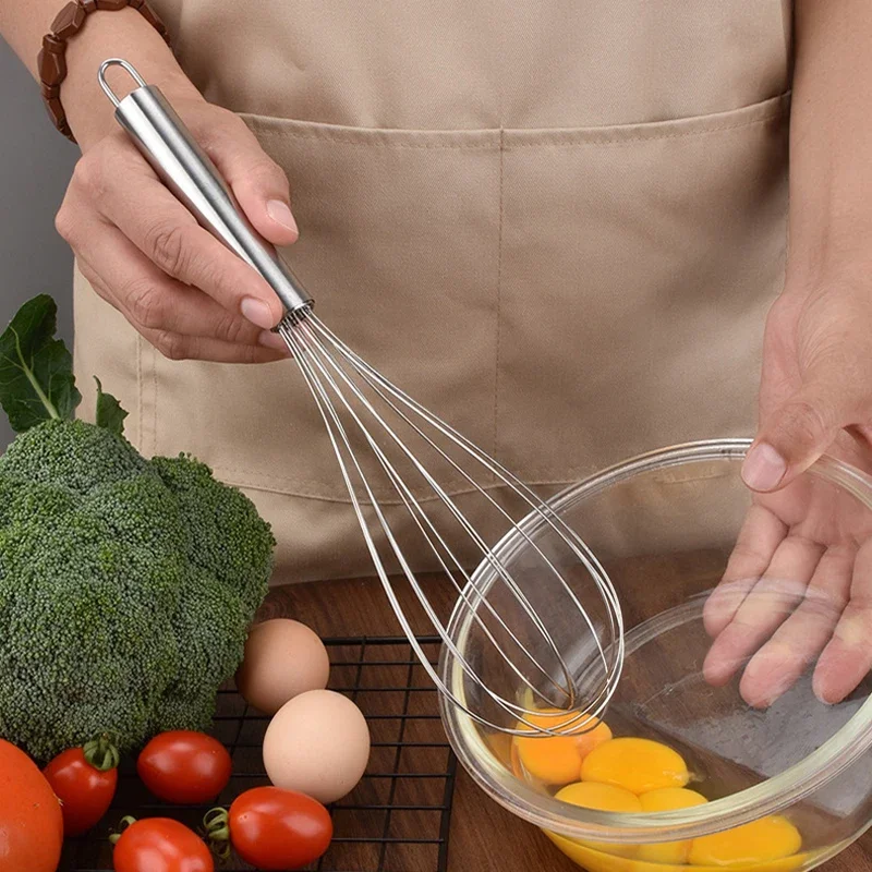 12" Stainless Steel Manual Whisk Butter Butter Flour Mixing Stainless Steel Balloon Whisk Cream Mixer Stirring Milk Egg Beater