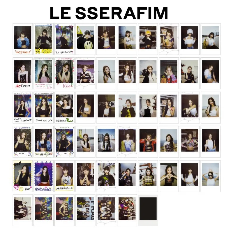 

6/10PCS KPOP LE SSERAFIM White Border Phtocards Double-Sieded LOMO Cards Sakura ChaeWon Kuzuha Cards LESSERAFIM Fans Collections