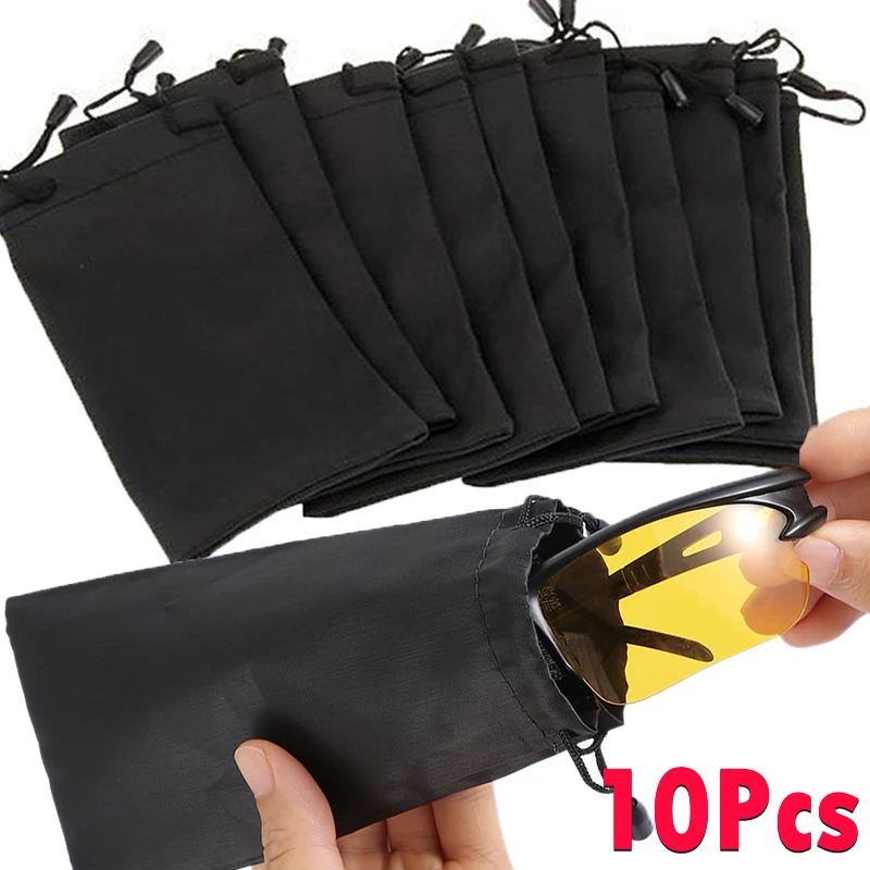 

10Pcs Sunglasses Bags Soft Waterproof Drawstring Microfiber Dustproof Pouch Pocket Glasses Carry Bag Portable Eyewear Container