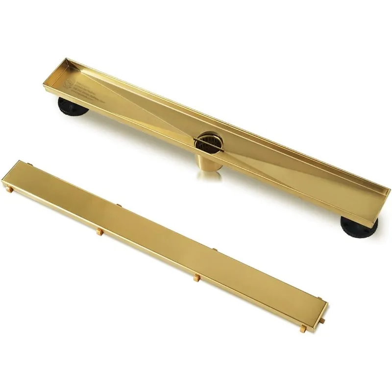 18" Stainless Steel Linear Shower Drain Flat and Tile Insert Cover