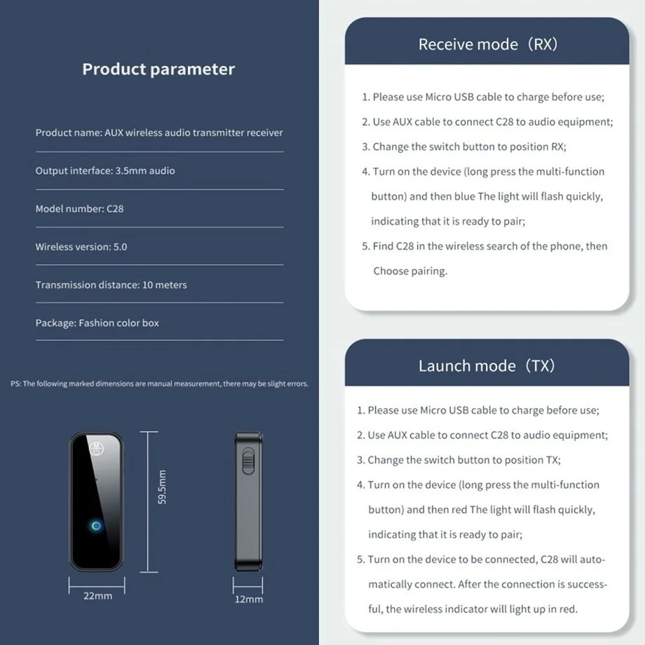 Рисунок 5 - C28 беспроводной адаптер 2 в 1 Bluetooth 5