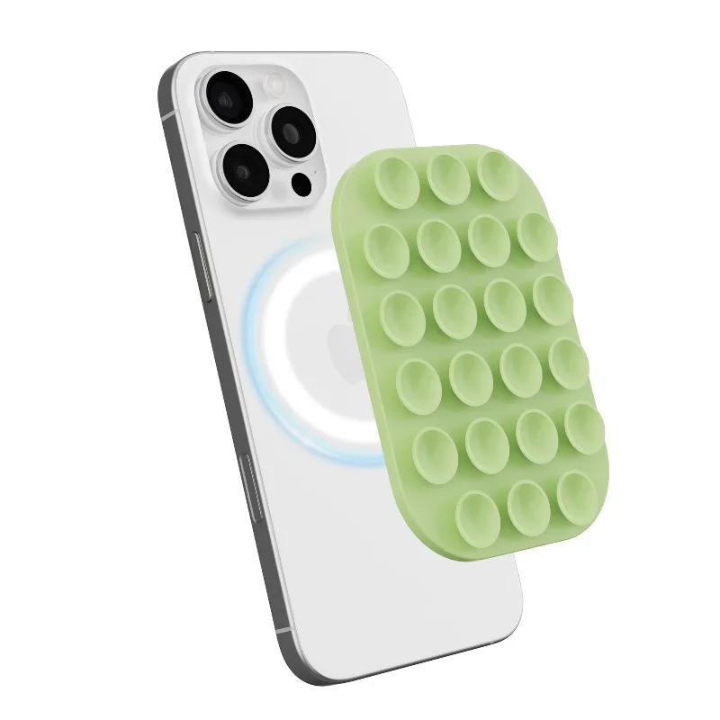 Magnetic Suction Cup Phone Mount with Removable Silicone Grip