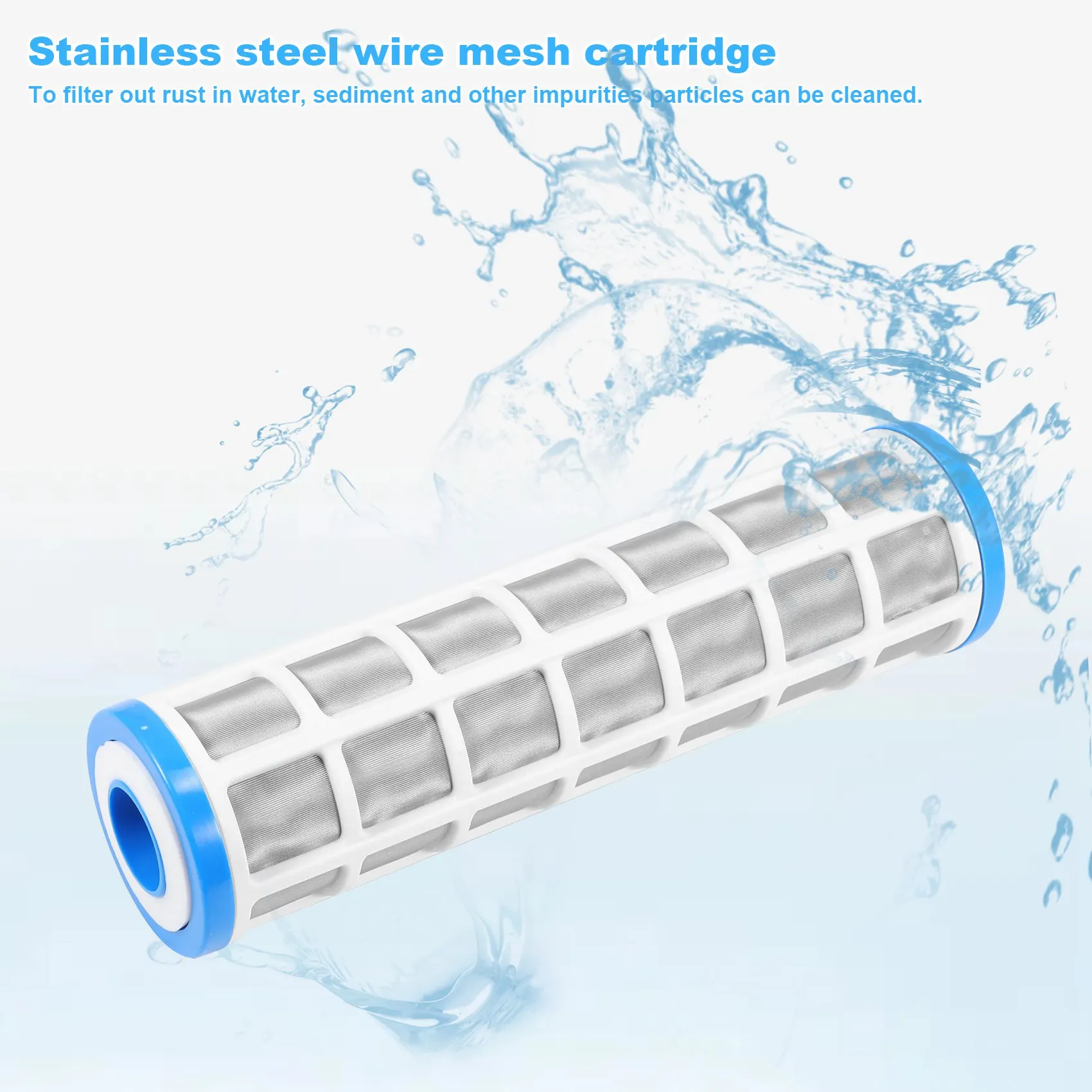 10 Inch Stainless Steel Wire Mesh Filter Water Purifier Pre Filter for Scale Prevention