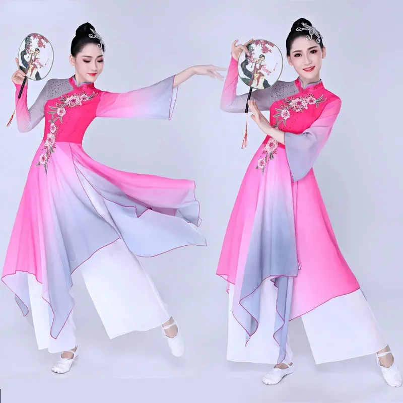 Chinese Folk Dance Classical Yangko Costumes Women National Chinese Style Festival Dance Clothing Elegant Square Dance