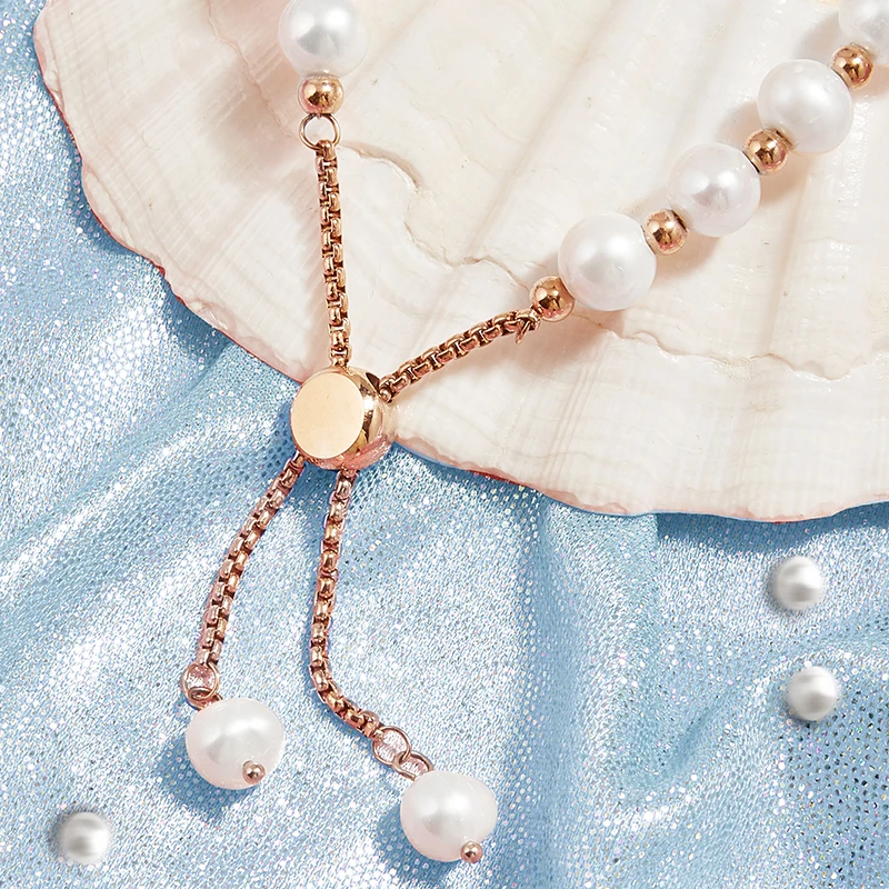 DOM Women's Pearl Bracelet Watch Luxury Diamond Crystal Watch Fashion Quartz women's watch Ladies Gift G-1585G-7M