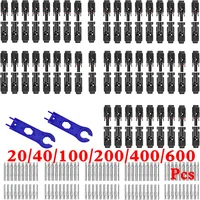 ชุดขั้วต่อ30A DC 1000V ปลั๊ก PV, 20/40/100/200ชิ้นสำหรับสายไฟ2.5/4/6mm ² สำหรับชิ้นส่วนแผงโซล่า 1