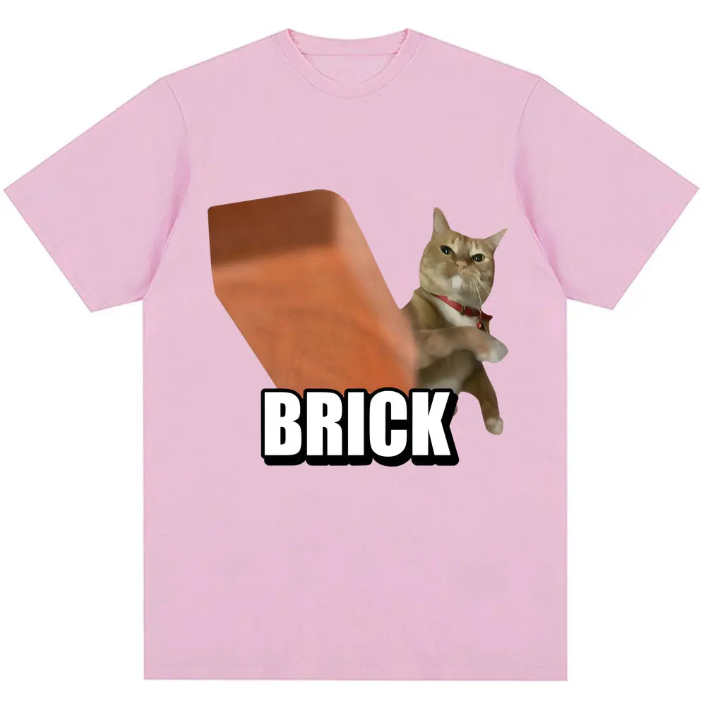 Lustige Katze Werfen Ziegel Meme Grafik T-shirt Männer Frauen Mode Humor T Shirts Harajuku Casual Sommer T Shirt Streetwear – Detail 10
