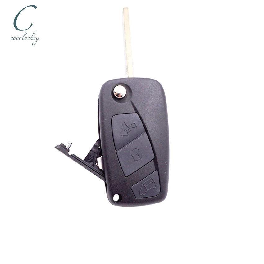 Key Case Car Key Shell Car Remote Key Car Key Key Shell Cocolockey for FIAT Punto Ducato Doblo Stilo Panda Bravo 3Buttons Folding Remote Key Shell SIP22 Blade Keys Fob Car Accessories