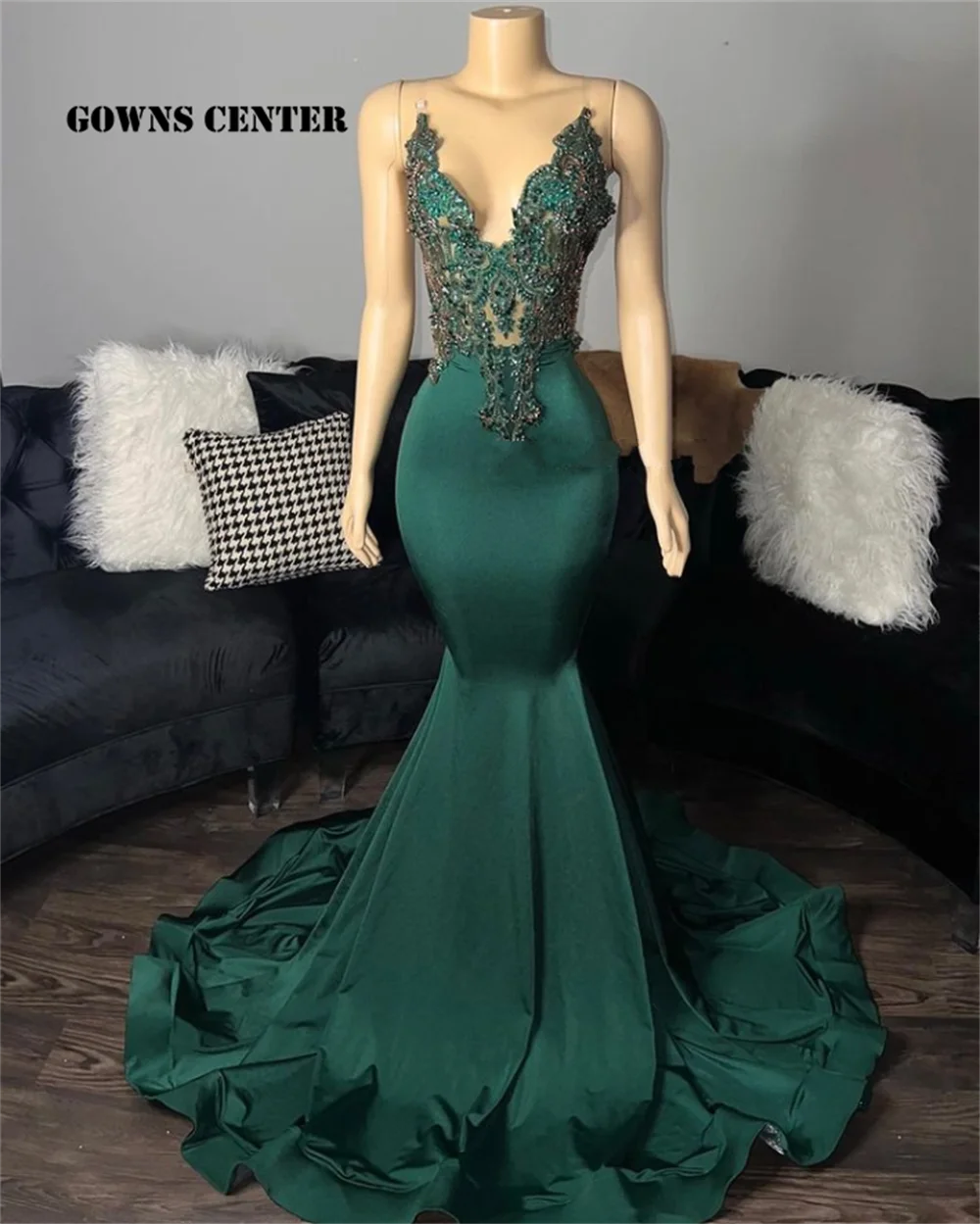 Mermaid Dark Green Prom Dresses