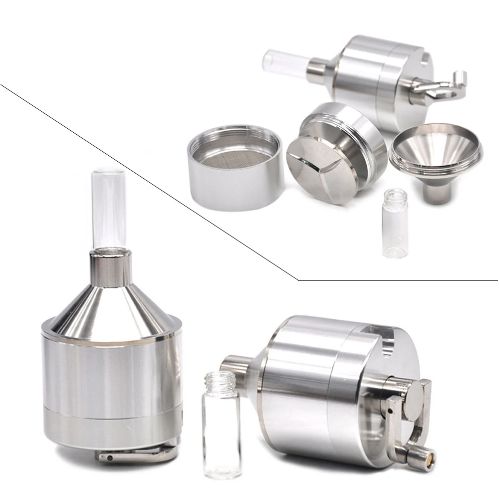 Metal Powder Grinder 44mm 56mm Hand Crank Spice Mill Funnel Food Grinders Container Kitchen Tools