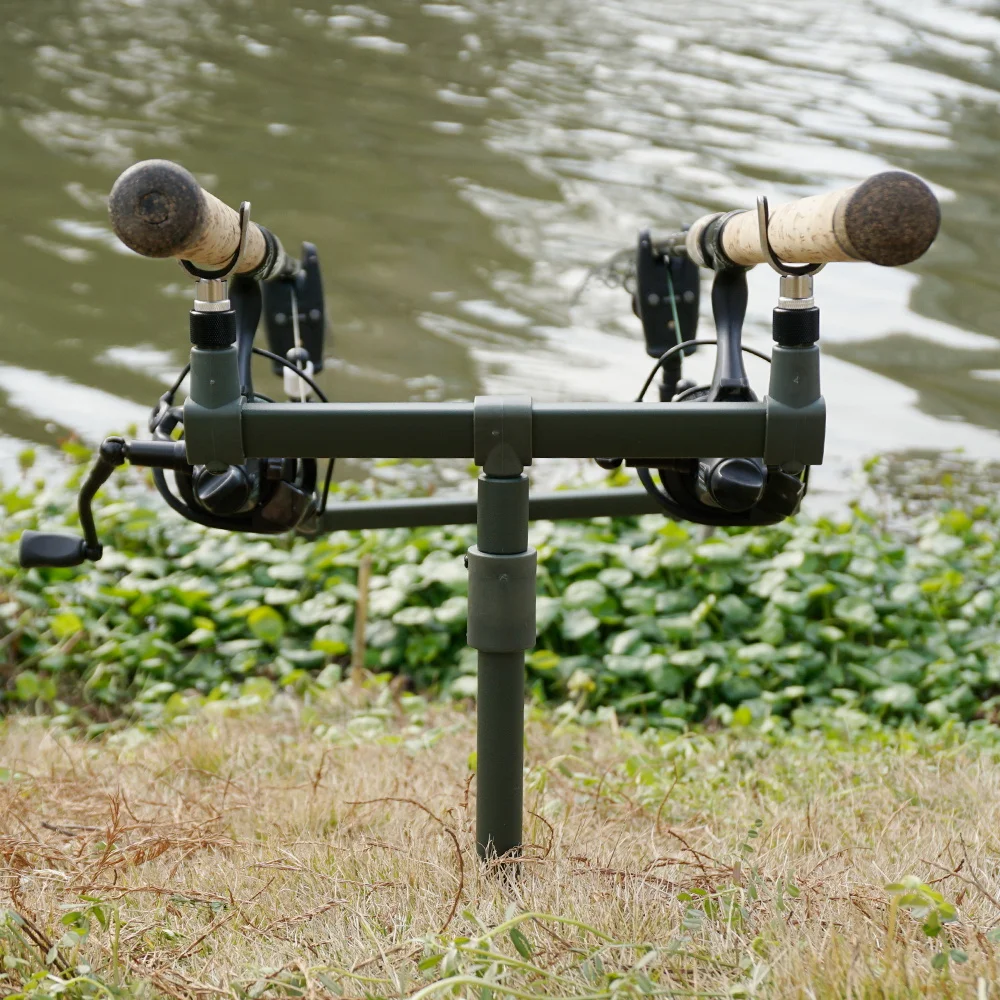Hirisi Karpfenangeln Aluminium Bank Stick & Buzz Bar Set Verstellbare Rutenauflage Halterung für Rod Pod Angelzubehör – Detail 8