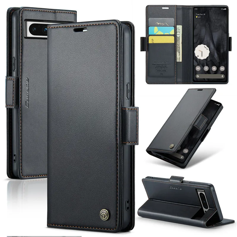 Luxury CaseMe Flip Stand Leather Wallet Phone Case with Card Slots and Book-Style Back Cover
