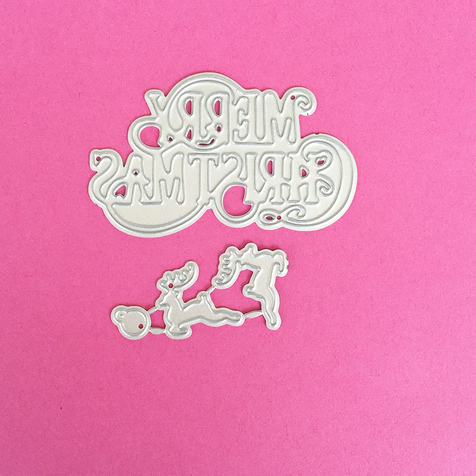 

Merry Christmas Deer Scrapbooking Cutting Dies Yiwu stock clearance DIY Paper gift Card Making metal craft Album