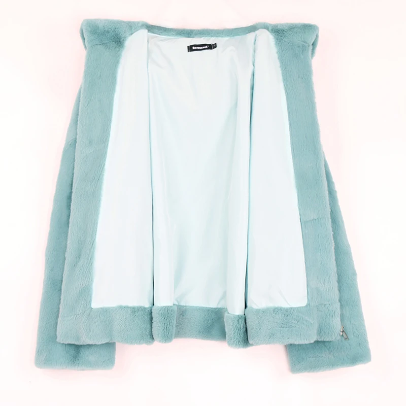 2023 Winter New Oversize Harajuku Hooded Outwear Women Imitation Fur Coat Fluffy Jacket Rabbit Ears Casual Raglan Sleeve Zipper