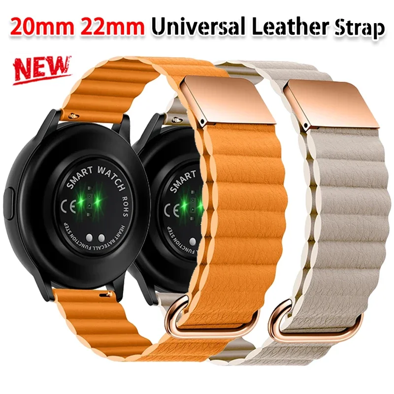 Magnetic Leather Wrist Strap - Premium Watchband Bracelet