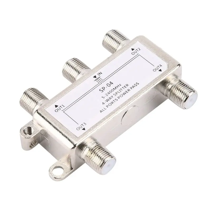5-2400MHz 4 Way HD Digital Coax Cable Splitter, tv splitter