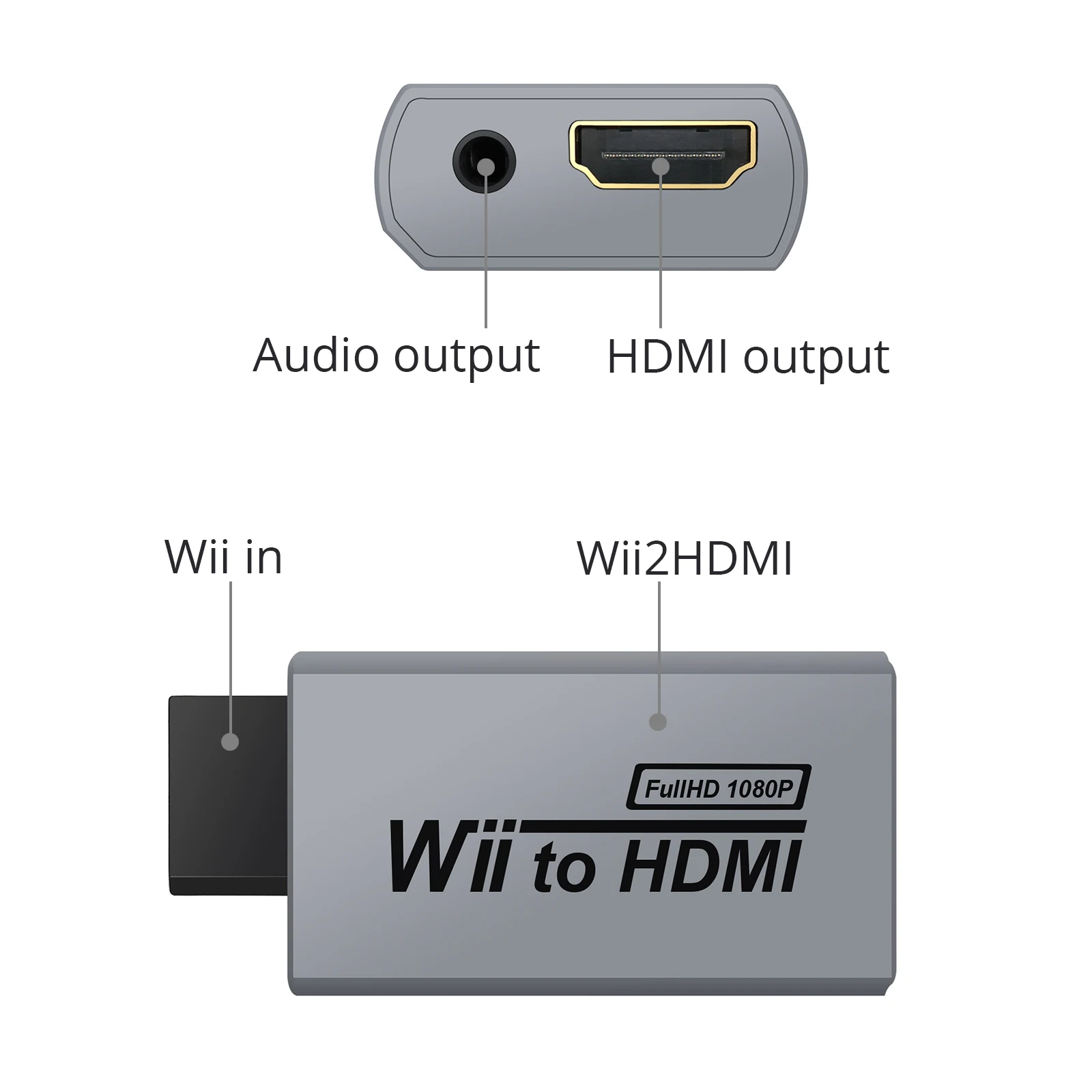 Neoteck-Wii to HDMI ȯ  Wii ȣ 720/1080P  , HD HDTV 3.5mm , 1m HDMI ̺ 