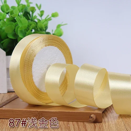 Silk Satin Ribbon for Gift Wrapping and DIY Crafts - 2.5cm, 25 Yards