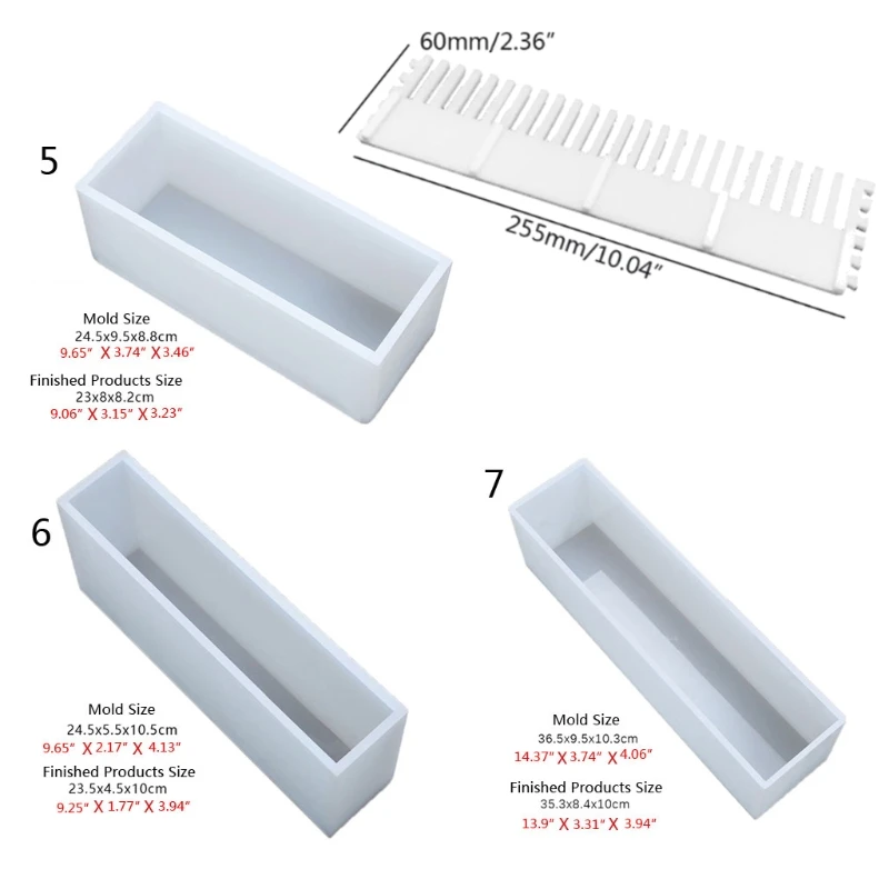 Super Large Rectangular Silicone Molds 3D Rectangle Resin Art Mould Craft Tools Crystal Mold Soap Making silicone mold