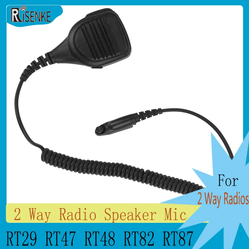RISENKE Shoulder Speaker Mic, Walkie Talkies Speakers, Microphone for Retevis RT29, RT47, RT48, RT82, RT87, Two Way Radios
