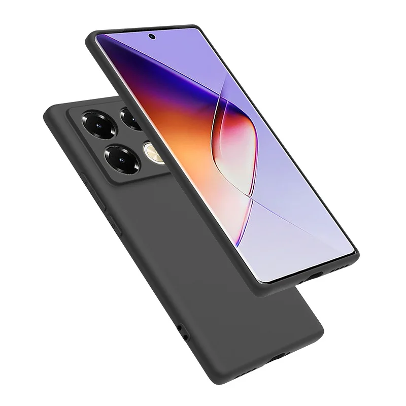 Sleek Black Matte Silicone Protective Case, TPU Soft Slim Back Cover