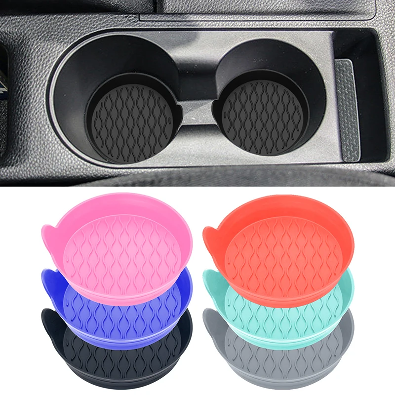 Creativity Car Water Coaster Silicone Non-slip Sift-Proof Heat Insulation Mat Waterproof Cup Holder Car Interior Accessories
