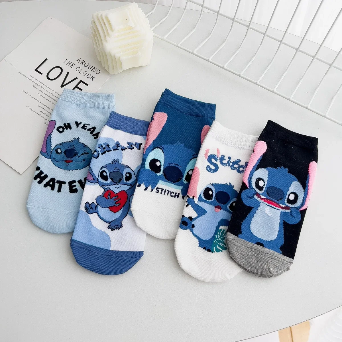 

Disney Summer's Japanese cartoon Stitch Socks Sweet Girl Lilo & Stitch cotton socks all sizes wholesale for both men and women